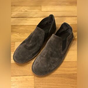 Womens Sz 8.5 Brown Suede Slip-On Shoes Leather Ankle Booties